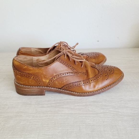 Madewell Tan Leather Oxfords Size 8.5 - Picture 3 of 7
